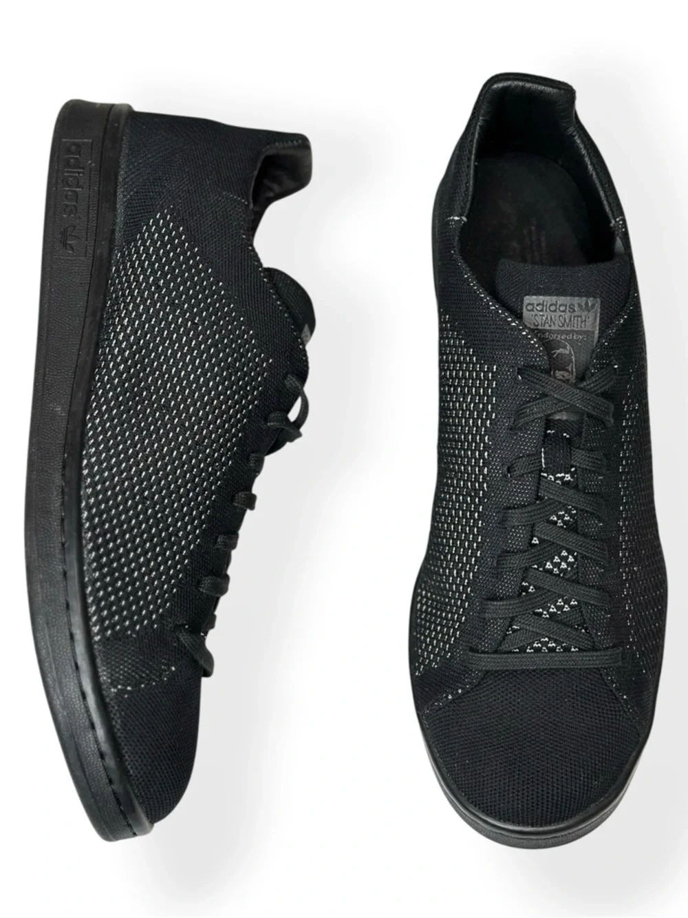 ADIDAS Stan Smith Primeknit Shoes, Black, US12 (Men’s)